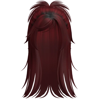 Spikey Y2K Messy Half Up Hair in Red