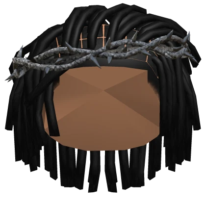 Black Messy Kendrick Dreads w/ Thorn Crown
