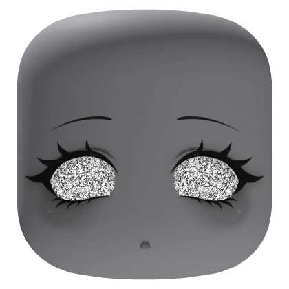 Grey Face with TV Static Noise Glowing Eyes
