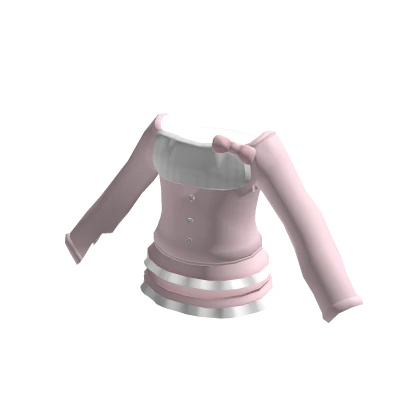 (pink) doll long sleeved ruffle shirt with bow 