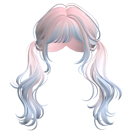 Pink&Blue Cute Wavy Pigtails