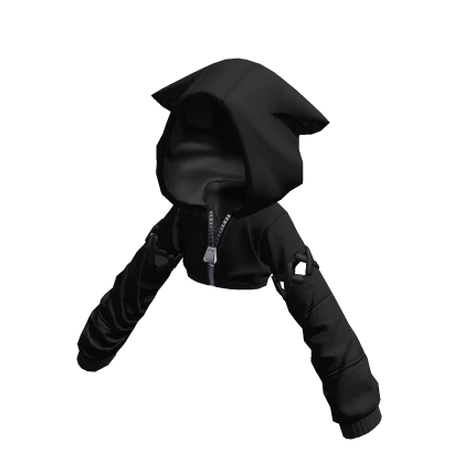 Crop Kitty Hoodie Blackout