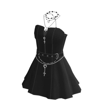 ♾️ Black & silver heavens rebellion goth dress
