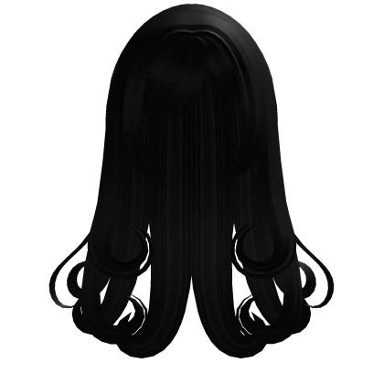 ノ꒰ kawaii swirly curly long black hair
