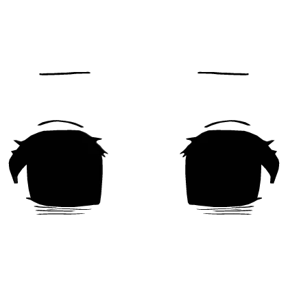 tired 3D anime doll eyes black