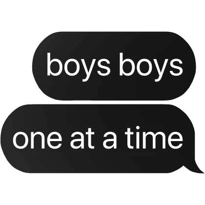boys boys one at a time text