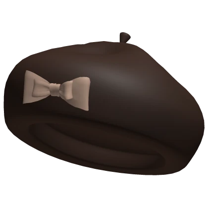 Beret Brown Bow Preppy Cutesy French Hat Dolly