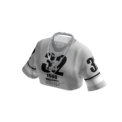 Y2K White Jersey Crop Top Shirt W/ Chains 