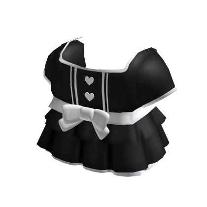 ꒰♡꒱ adorable black and white baby doll dress top