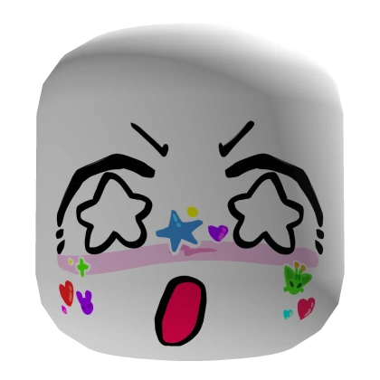 starry eyed face with stickers V2