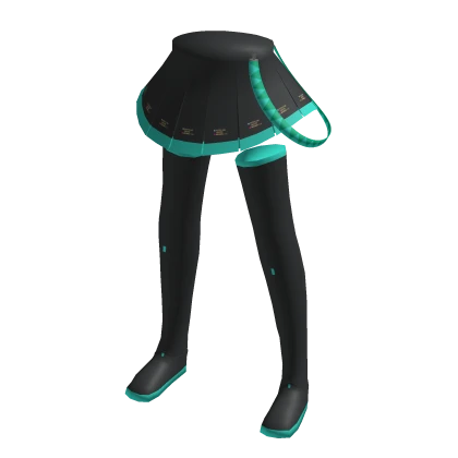 Miku pop star skirt black/light green v2
