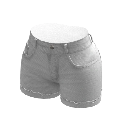 Y2K Ripped White Denim Jean Shorts