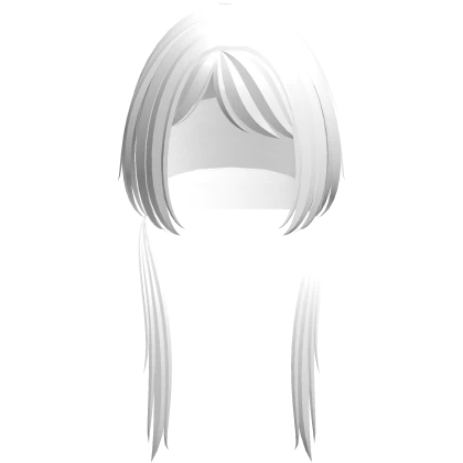 wisp emo side bangs pigtails in white