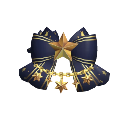 Cosmic Star Double Bow in Dark Navy Blue