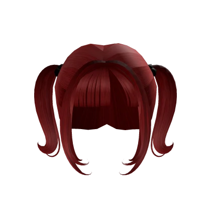 cute kawaii red pigtails
