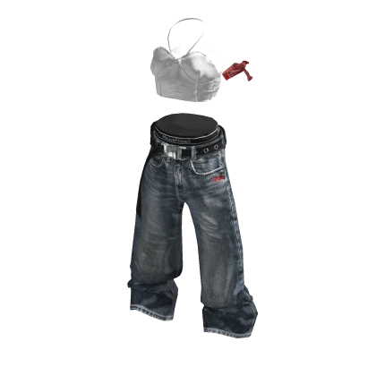 💜 Hip-Hop Style Denim Pants_White