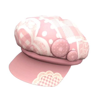 Pink Lace Cute Mori Kei Igari Polka Dot Cap