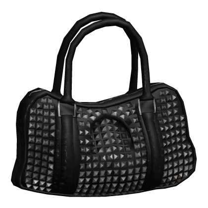Black Studded Vintage Duffel Bag
