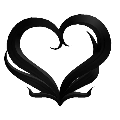 Black Messy Heart Shape