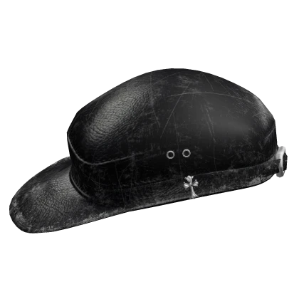 emo sideswept chrome black cap