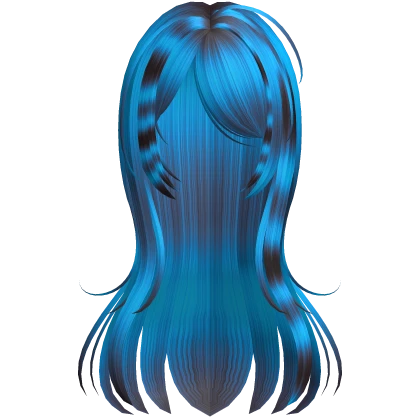 🖤 frail scene long wispy raccoon hair toxic blue