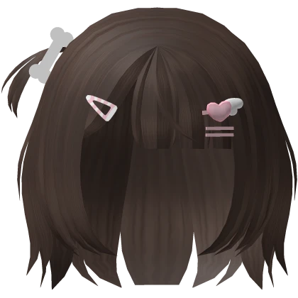 ♡ cutecore short side pigtail /w clip hair brown