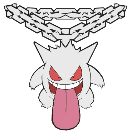 white gengar chain necklace