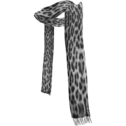 Long Cozy Snow Leopard Scarf