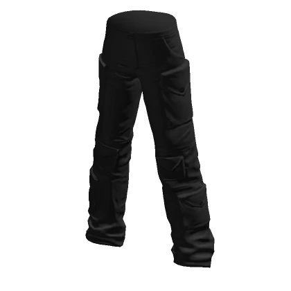 Oversized Black Cargo Pants - Klossette