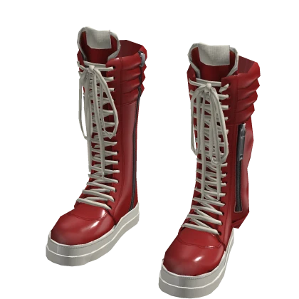 Leather Basket Sneakers (Red)