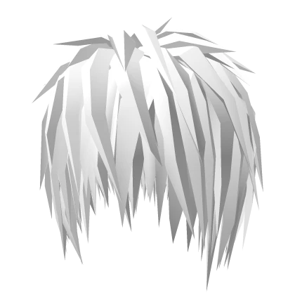 White Anime Messy Boy Emo Hair