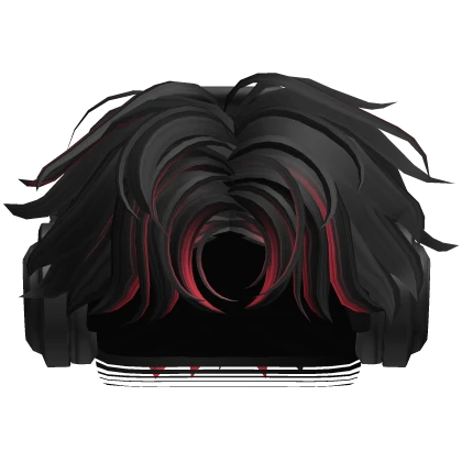 Short Fade Middle Part w/ Headphones - Black&Red