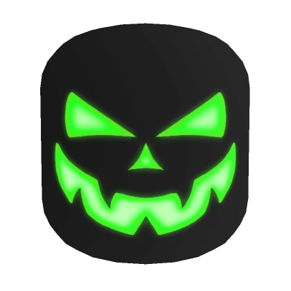 Green Jack-O-Lantern Halloween Face