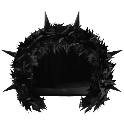 Oversized Spiked Grunge Winter Fur Hood (Black)