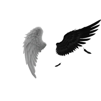 Animated Black And White Angel And Devil Wings
