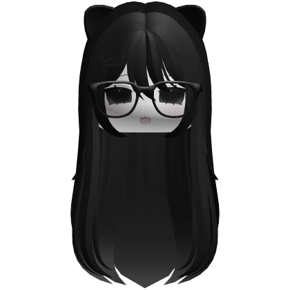 moe emo kawaii anime straight cat hair black