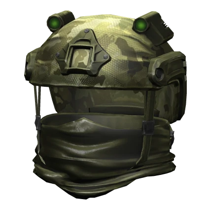 Tactical Camo FAST Helmet w/ Cowl Mask