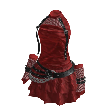 Cute Red Emo Skirt Dress