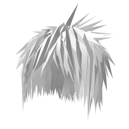 White Anime Messy Boy Emo Hair