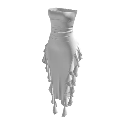 ruffle white dress