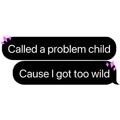 Kpop Demon Hunters Rumi problem child wild text