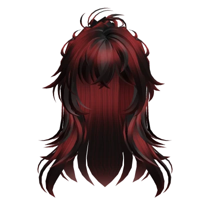 Red&Black Anime Half-Up Hair