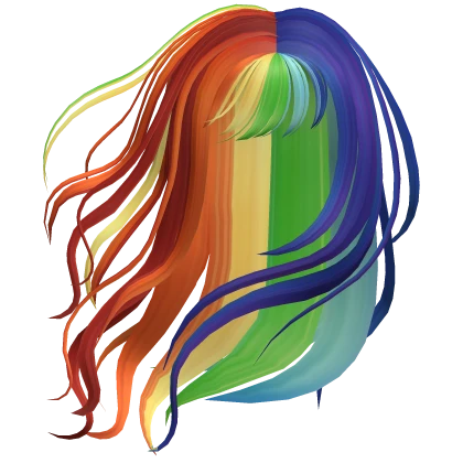 Rainbow Windy Anime Autumn Girl Hair