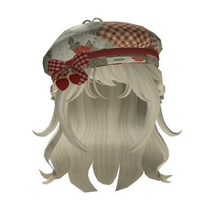 igari mori kei yellow hair with red cherry beret