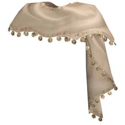Elegant Coin Satin Beige Gold Scarf