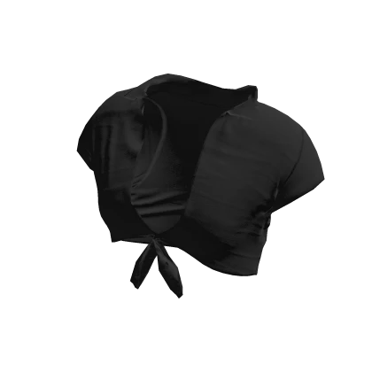 ☆ 2000s Knotted Tied Crop Top in Black