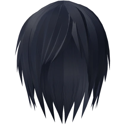 midnight blue messy emo unkept japanese hair