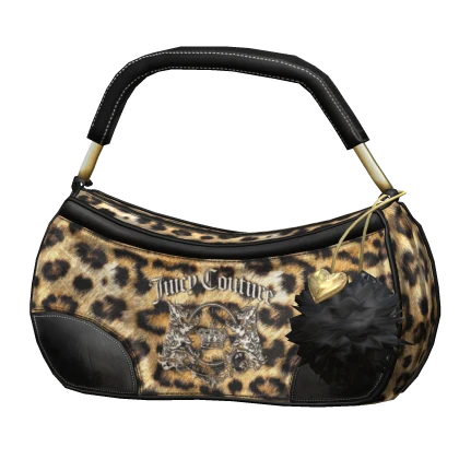Y2K Juicy Velvet Couture Bag in Leopard Print