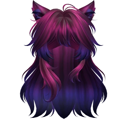 Super Fluffy Loose Cat Ears Hairstyle (Vaporwave)