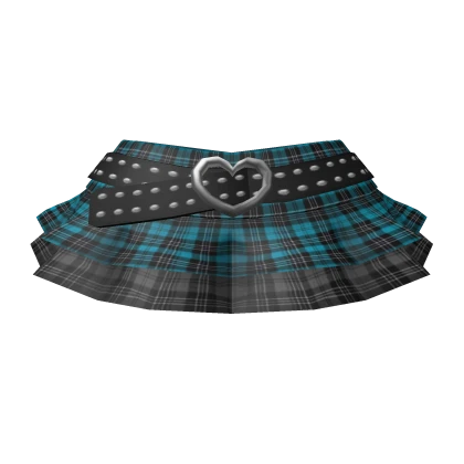 🖤Chibi Doll monstrous blue plaid skirt with strap